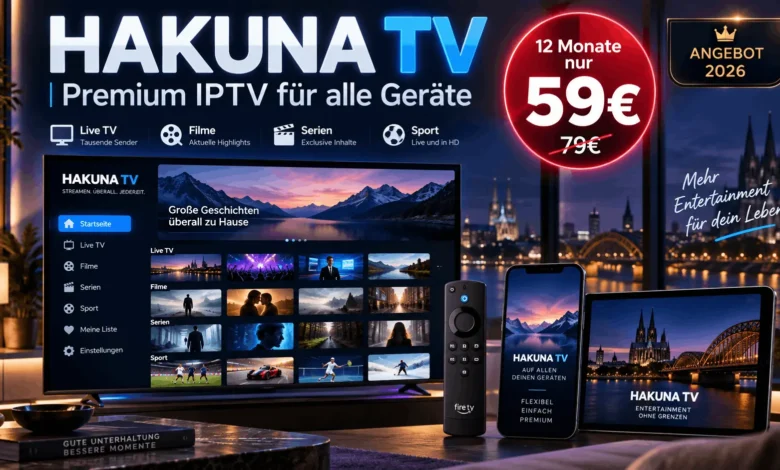 Hakuna TV Premium IPTV Jahresabo für 59 Euro auf Smart TV und mobilen Geräten